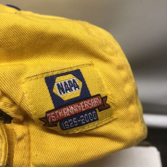 NAPA 75th Anniversary Mens Yellow Blue Adjustable H&L Strapback Hat Cap Baseball - Picture 9 of 11